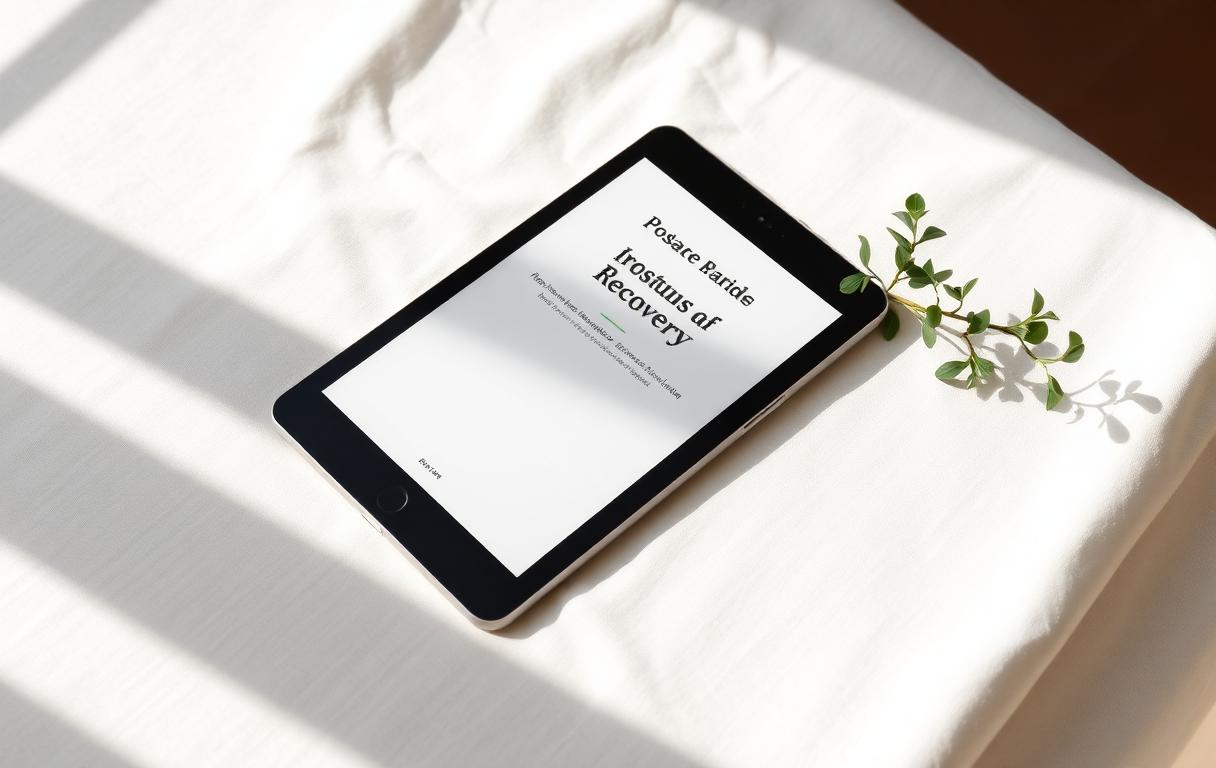 Posture and recovery guide on a tablet